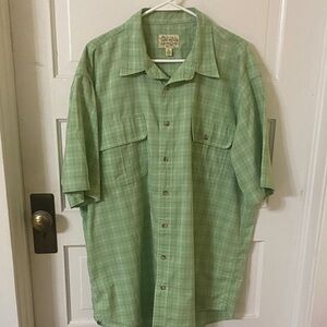 Cabela's Green Plaid Men's Button-Down Shirt XL Tall